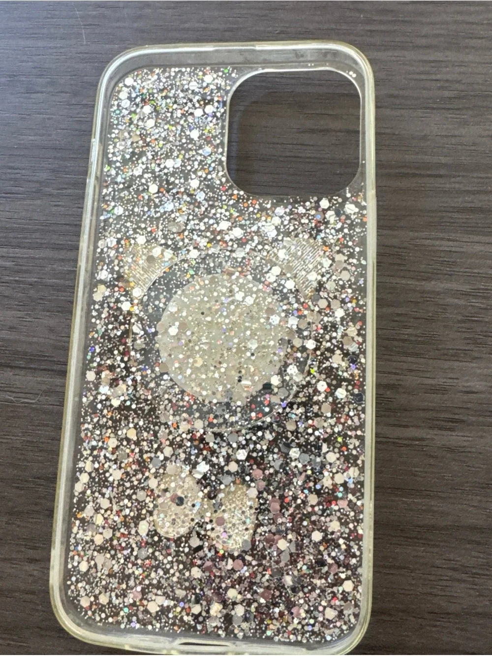 ⭐️iPhone 13 Pro Max Glitter Cat Ear Phone Case with Mirror and Bow - Silver